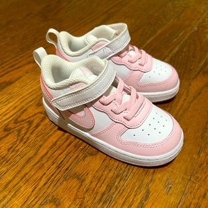 Toddler size 8C pink and white Nike sneaker